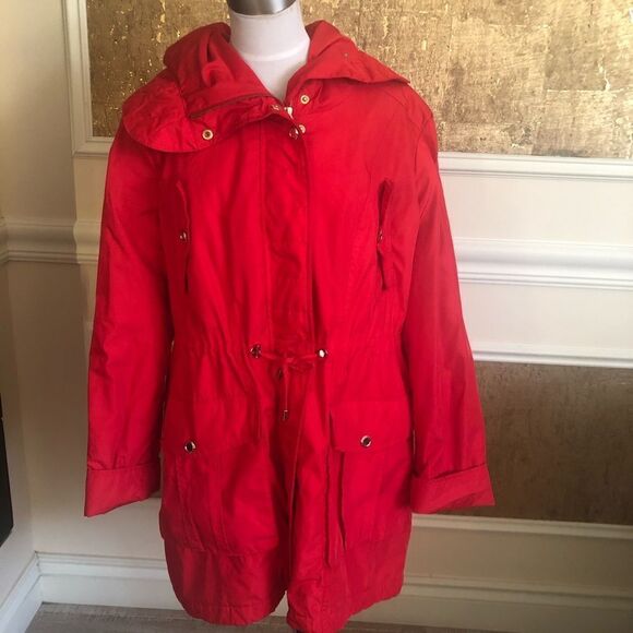 Steve Madden red hooded multi pockets coat XL - Picture 2 of 8